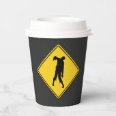 Zombie Warning Halloween Pappbecher (Rückseite)