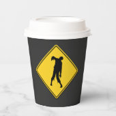 Zombie Warning Halloween Pappbecher (Vorderseite)