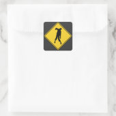 Zombie Warning Halloween Quadratischer Aufkleber (Tasche)