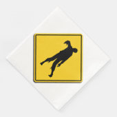 Zombie Warning Halloween Serviette (Ecke)