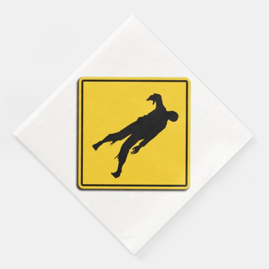 Zombie Warning Halloween Serviette (Ecke)