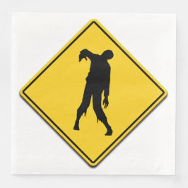 Zombie Warning Halloween Serviette