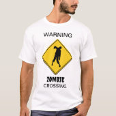Zombie Warning Halloween T-Shirt (Vorderseite)