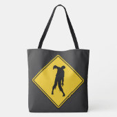 Zombie Warning Halloween Tasche (Rückseite)