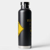 Zombie Warning Halloween Trinkflasche (links)