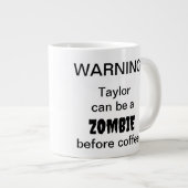 Zombie Warning Jumbo-Tasse (Vorderseite Rechts)