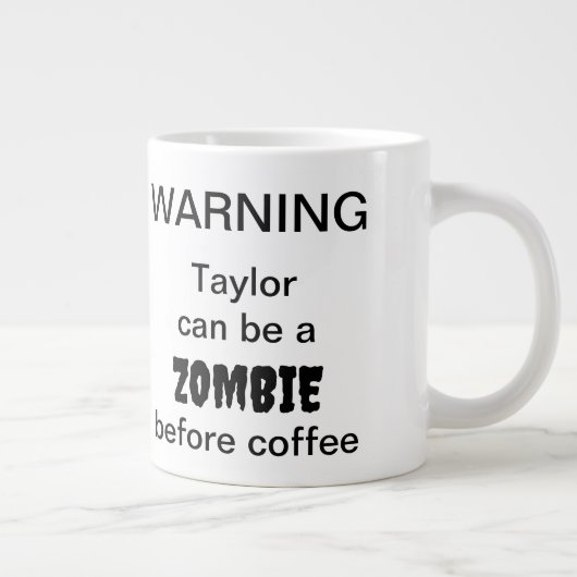 Zombie Warning Jumbo-Tasse (Rechts)