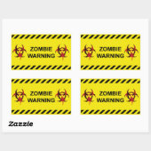Zombie Warning Rechteckiger Aufkleber (Blatt)