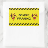 Zombie Warning Rechteckiger Aufkleber (Tasche)