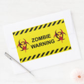 Zombie Warning Rechteckiger Aufkleber (Umschlag)