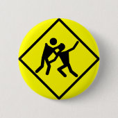 Zombie Warning Road Sign Button (Vorderseite)