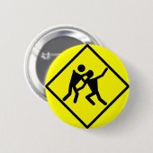 Zombie Warning Road Sign Button (Vorne & Hinten)