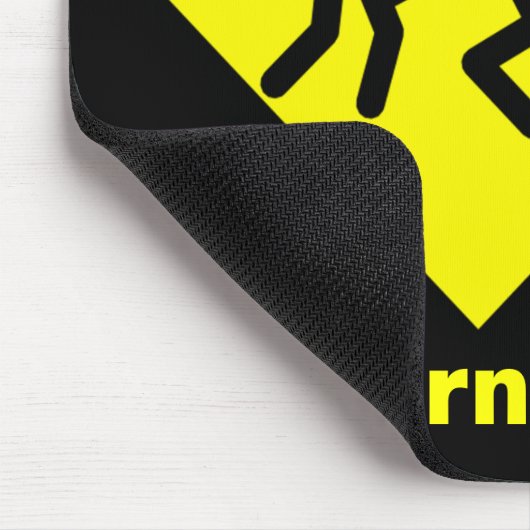 Zombie Warning Road Sign Mousepad (Ecke)