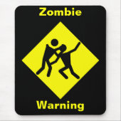 Zombie Warning Road Sign Mousepad (Vorne)