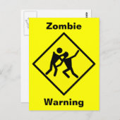 Zombie Warning Road Sign Postkarte (Vorne/Hinten)
