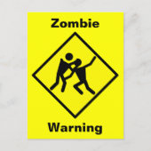 Zombie Warning Road Sign Postkarte (Vorderseite)