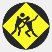 Zombie Warning Road Sign Runder Aufkleber (Vorderseite)