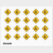 Zombie Warning Sign Runder Aufkleber (Blatt)