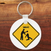 Zombie Warning Sign Schlüsselanhänger (Vorderseite)