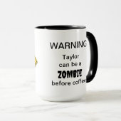 Zombie Warning Tasse (VorderseiteRechts)