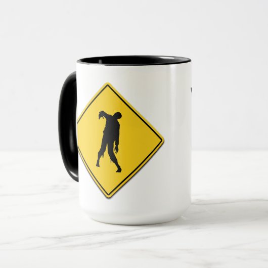Zombie Warning Tasse (Vorderseite Links)