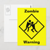 Zombie-Warnstraßenschild Postkarte (Vorne/Hinten)