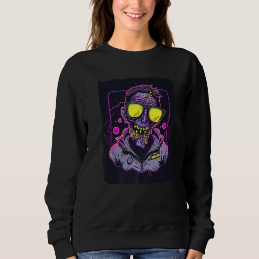 Zombie Wearing Sunglasses Premium Sweatshirt (Vorderseite)