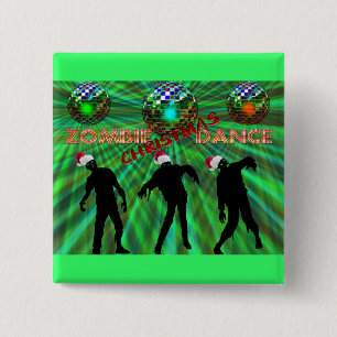 Zombie-Weihnachtsdisco-Tanz Button