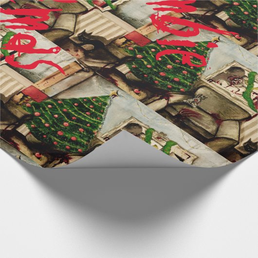 Zombie-WeihnachtsfarbPackpapier Geschenkpapier (Ecke)