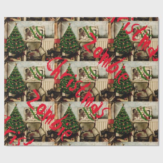 Zombie-WeihnachtsfarbPackpapier Geschenkpapier (Flach)