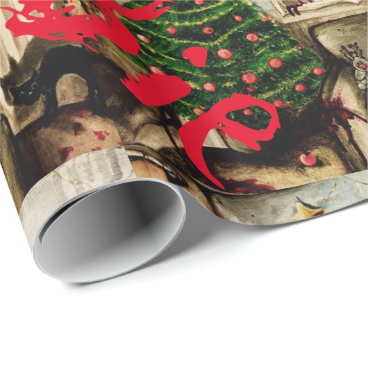 Zombie-WeihnachtsfarbPackpapier Geschenkpapier (Rolleneckpunkt)