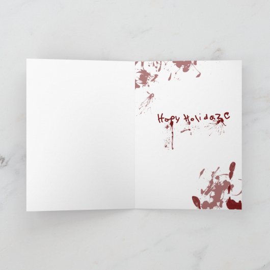 Zombie-Weihnachtsfeste Strümpfe Feiertagskarte (Innenseite)