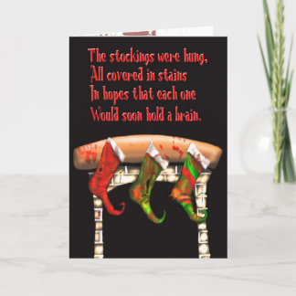 Zombie-Weihnachtsfeste Strümpfe Feiertagskarte