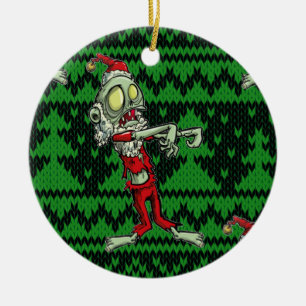 Zombie Weihnachtsmann Keramik Ornament