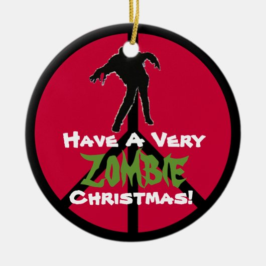 ZOMBIE Weihnachtsverzierung Keramik Ornament (Vorne)