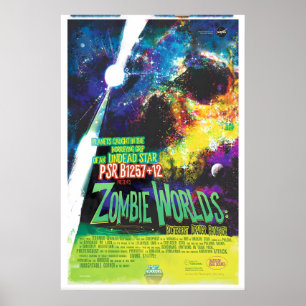 Zombie-Welten NASA-Weltraum-Reiseplakat-Druck Poster