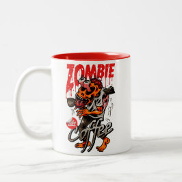 Zombie wie Kaffee Zweifarbige Tasse