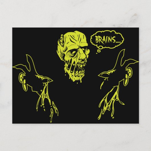 Zombie Will Brains Postkarte (Vorderseite)