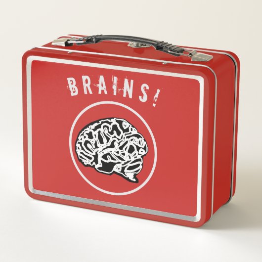 Zombie Wir wollte dein Gehirn! Metall Brotdose (Rückseite)