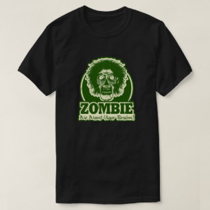 ZOMBIE Wir Wollte Ihr Gehirn Ver.3 Grün & Gelb T-Shirt