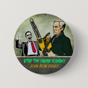 Zombie-Wirtschafts-Ron Paul-Knopf Button