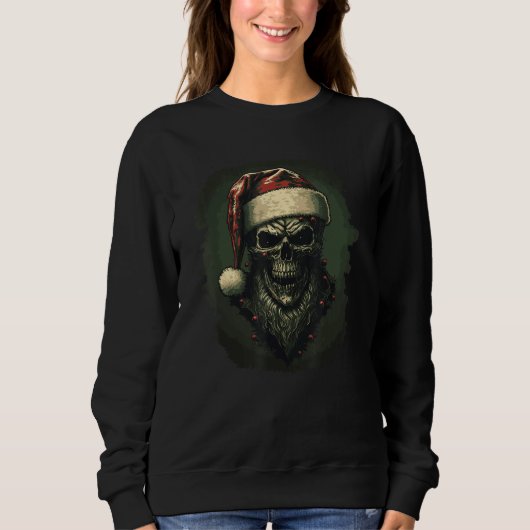 Zombie with Santa Hat Sweatshirt (Vorderseite)