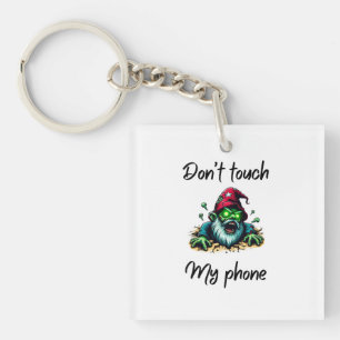 Zombie Wizard - "Don't Touch My Phone" Warning Art Schlüsselanhänger
