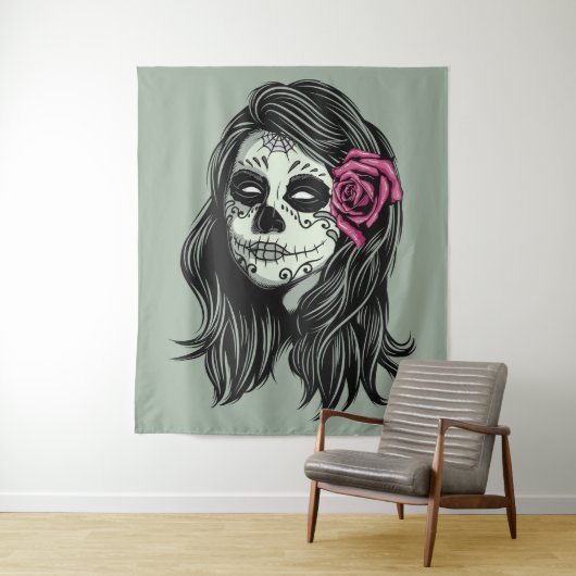 Zombie Woman benutzerdefinierte Farbtapeziere Wandteppich (Beispiel)