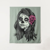 Zombie Woman benutzerdefinierte Farbtapeziere Wandteppich (Vorderseite)