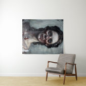 Zombie Woman Horror Portrait Wandteppich (Beispiel (Horizontal))