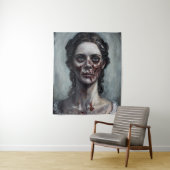 Zombie Woman Horror Portrait Wandteppich (Beispiel)