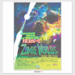 Zombie Worlds Halloween Galaxie der Horror Aufkleber