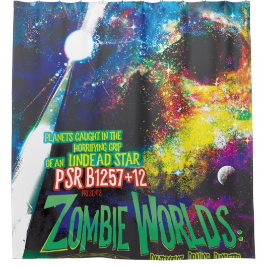 Zombie Worlds Halloween Galaxie der Horror Duschvorhang (Vorderseite)