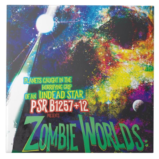 Zombie Worlds Halloween Galaxie der Horror Fliese (Vorderseite)